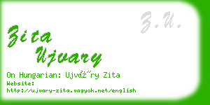 zita ujvary business card